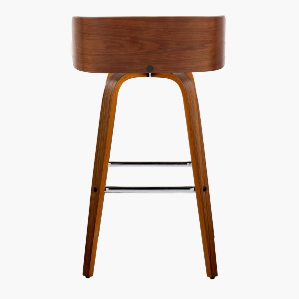 Maya 30 Mid Century Modern Walnut and Charcoal Barstools Set of 2 8