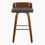 Maya 30 Mid-Century Modern Walnut and Charcoal Barstools (Set of 2)