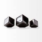 Mayweather (Set of 3) Black Geometric Ceramic Cubes