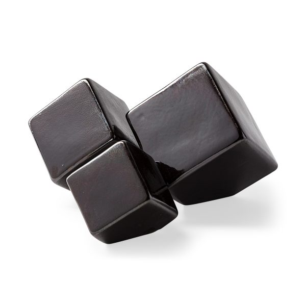 Mayweather Set of 3 Black Geometric Ceramic Cubes