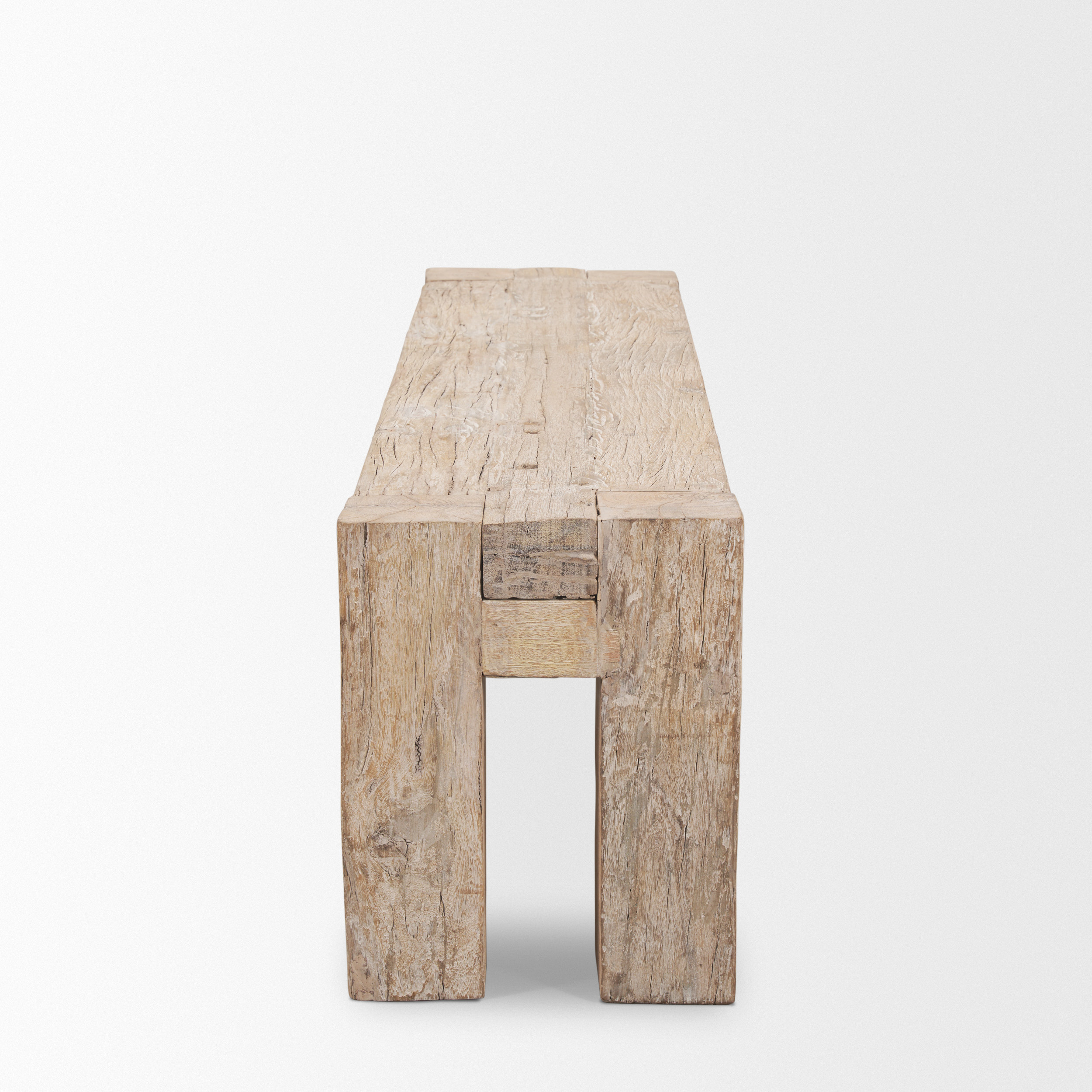 McArthur Whitewash Reclaimed Wood Bench 5 McArthur Whitewash Reclaimed Wood Bench - Image 5