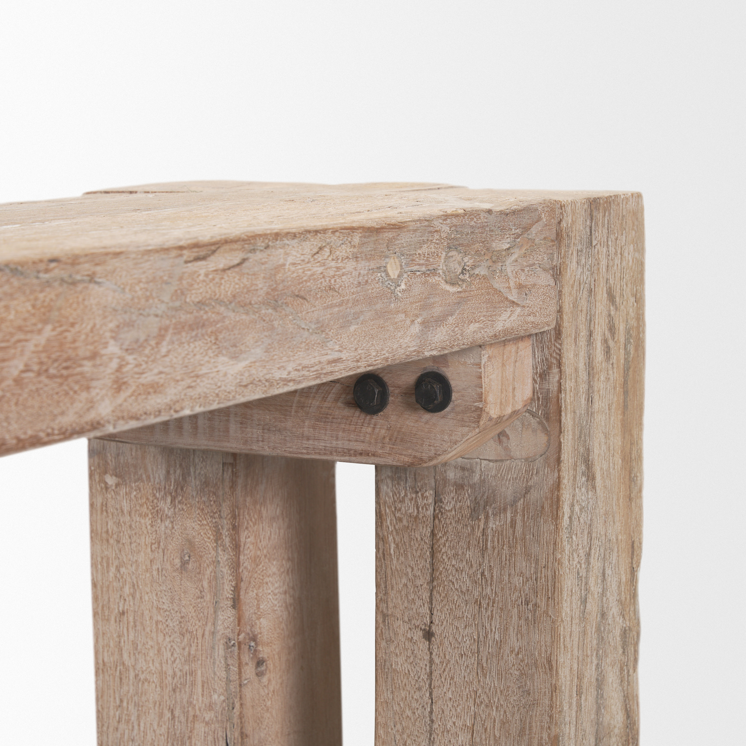 McArthur Whitewash Reclaimed Wood Bench 8 McArthur Whitewash Reclaimed Wood Bench - Image 8