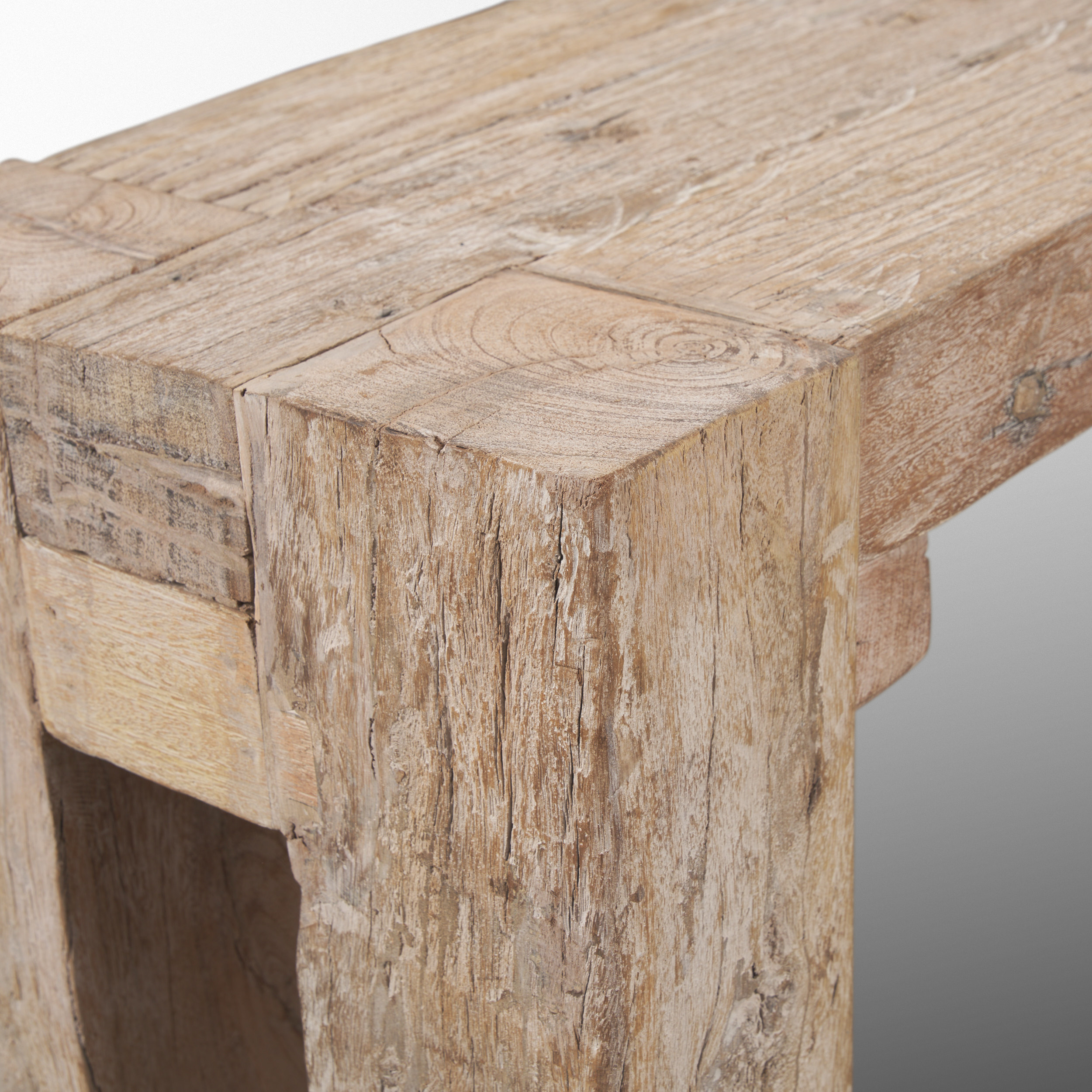 McArthur Whitewash Reclaimed Wood Bench 9 McArthur Whitewash Reclaimed Wood Bench - Image 9