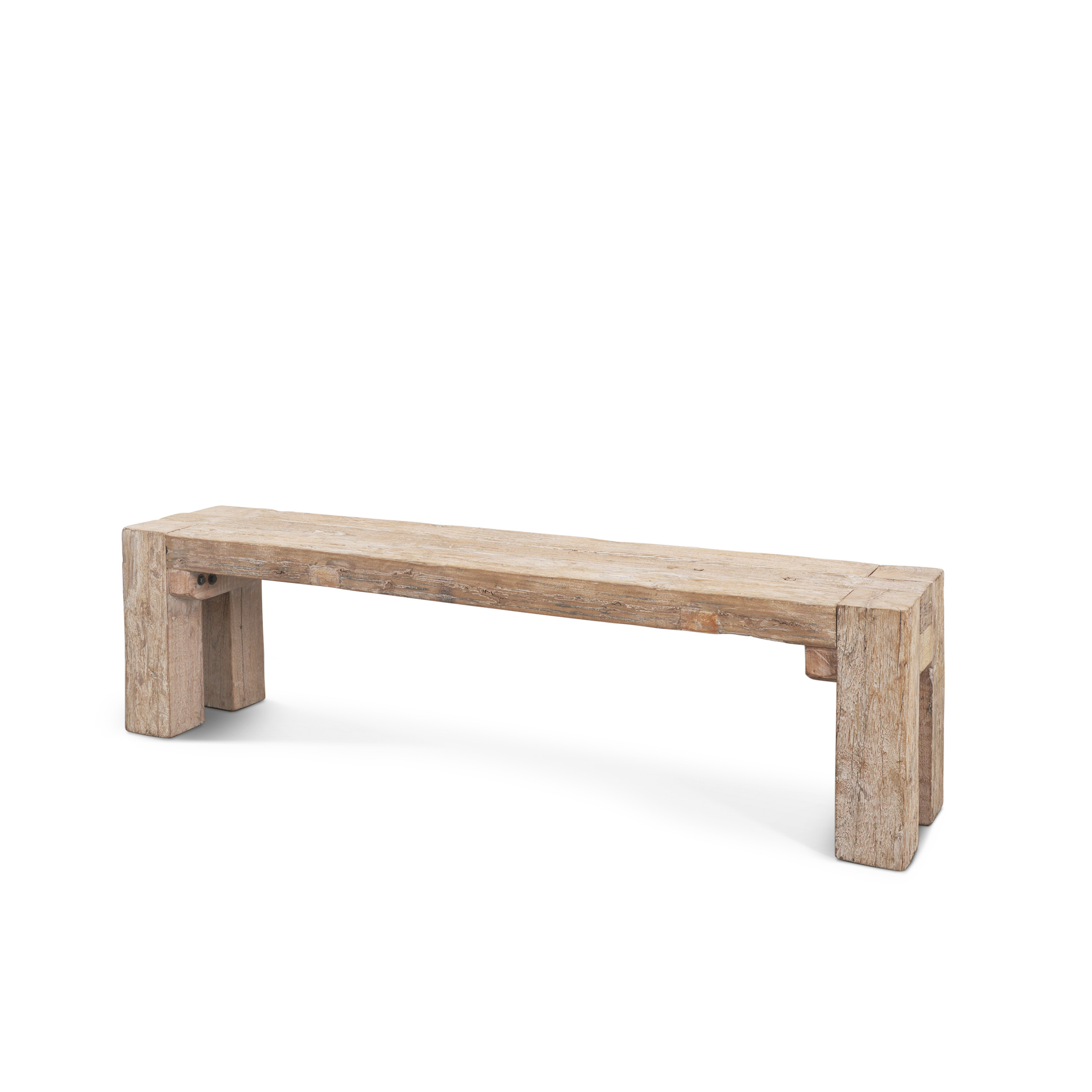 McArthur Whitewash Reclaimed Wood Bench 1 McArthur Whitewash Reclaimed Wood Bench
