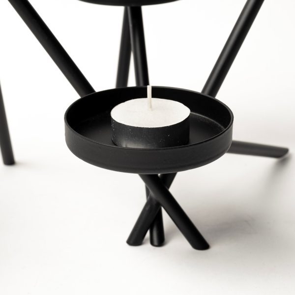 Meira Black Metal Seven Votive Table Candle Holder 5
