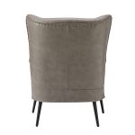 Meleagrides Grey Vegan Leather Wingback Armchair