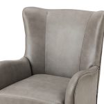 Meleagrides Grey Vegan Leather Wingback Armchair