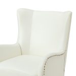 Meleagrides Ivory Vegan Leather Wingback Armchair