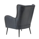 Meleagrides Navy Vegan Leather Wingback Armchair 8 Meleagrides Navy Vegan Leather Wingback Armchair