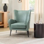 Meleagrides Sage Vegan Leather Wingback Armchair 6 Meleagrides Sage Vegan Leather Wingback Armchair