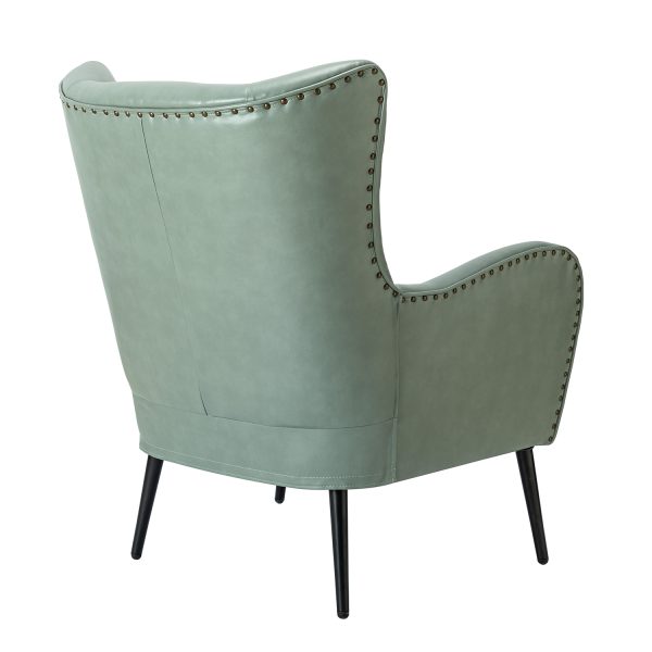 Meleagrides Sage Vegan Leather Wingback Armchair 2