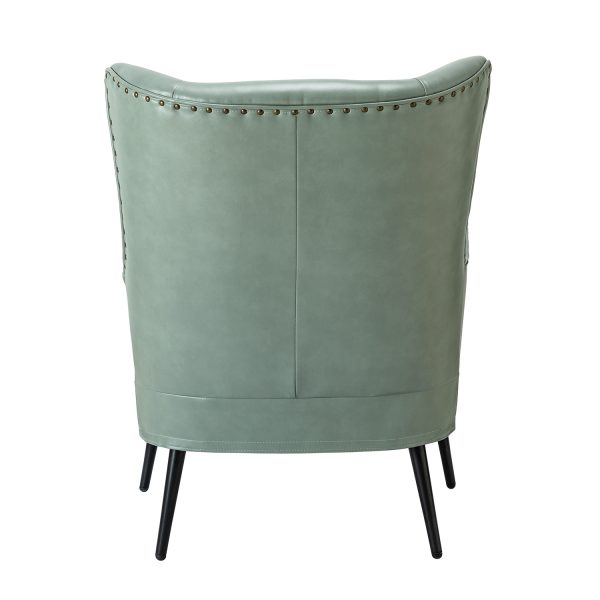 Meleagrides Sage Vegan Leather Wingback Armchair 3