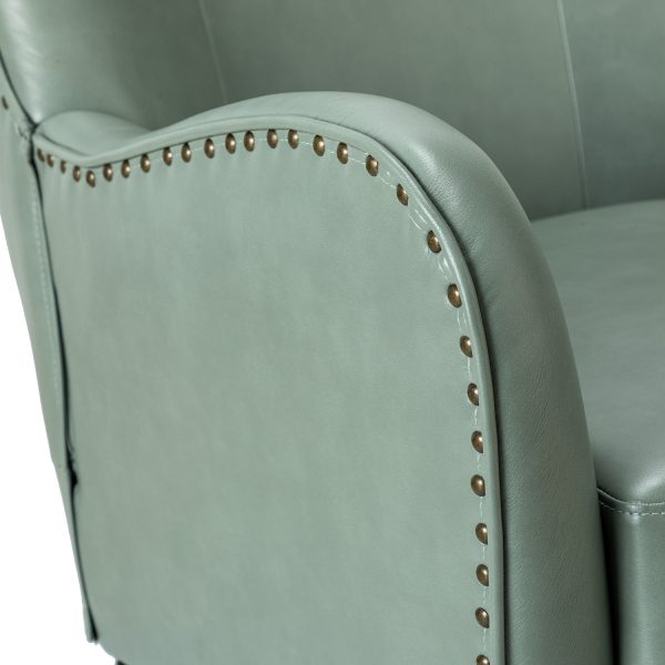 Meleagrides Sage Vegan Leather Wingback Armchair 4