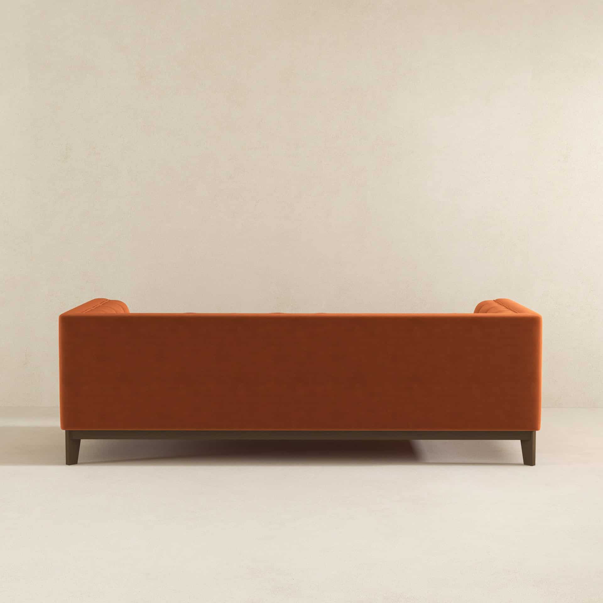 Orange Velvet Mid Century Modern Sofa for Living Rooms 13 Orange Velvet Mid Century Modern Sofa for Living Rooms