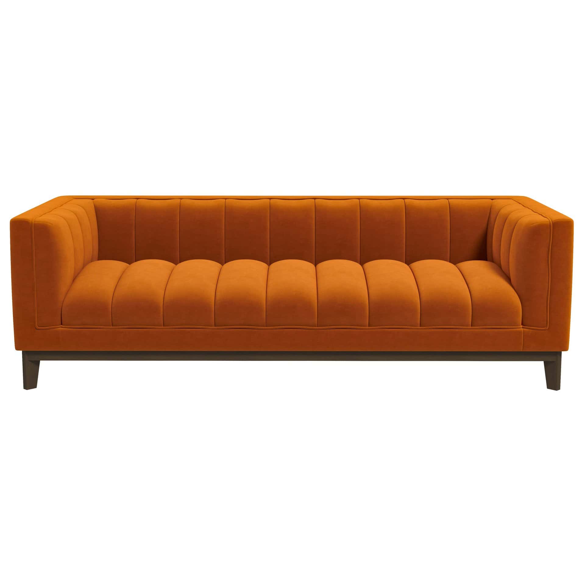 Orange Velvet Mid Century Modern Sofa for Living Rooms 14 Orange Velvet Mid Century Modern Sofa for Living Rooms