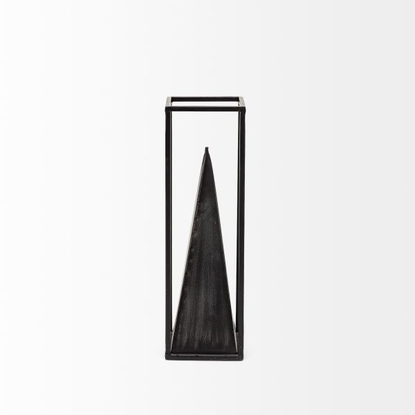 Memphis II Medium 4L x 4W Black Metal Pyramid In A Square Frame 2