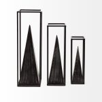 Memphis II (Medium) 4L x 4W Black Metal Pyramid In A Square Frame