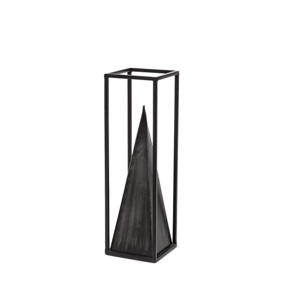 Memphis II Medium 4L x 4W Black Metal Pyramid In A Square Frame