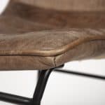 Meritt 37" Total Height Brown Leather Seat Black Metal Frame Stool