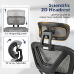 Adjustable Mesh Office Chair with Footrest and Tilting Backrest Gray