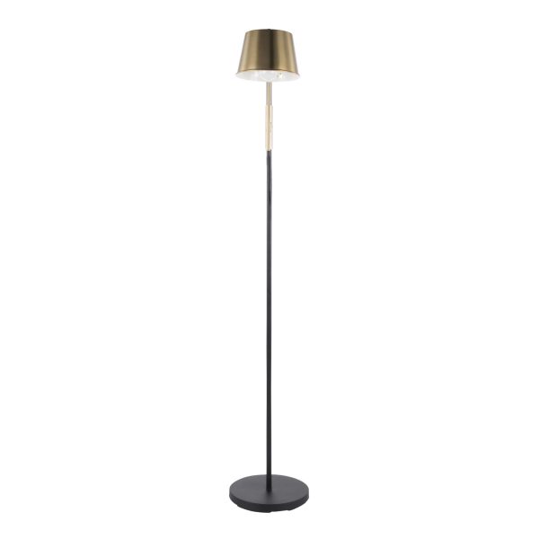 Metric Industrial Black and Antique Brass Adjustable Floor Lamp 10