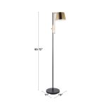 Metric Industrial Black and Antique Brass Adjustable Floor Lamp