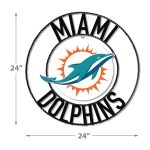 Miami Dolphins 24 inch Wrought Iron Wall Art