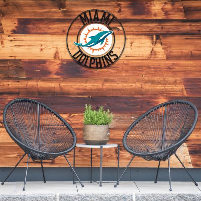 Miami Dolphins 24 inch Wrought Iron Wall Art