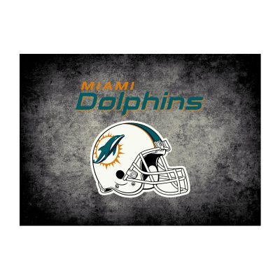 Miami Dolphins 4x6 Distressed Area Rug