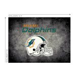Miami Dolphins 8x11 Distressed Area Rug