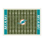 Miami Dolphins 8x11 Homefield Football Field Premium Nylon Rug