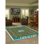 Miami Dolphins 8x11 Homefield Football Field Premium Nylon Rug