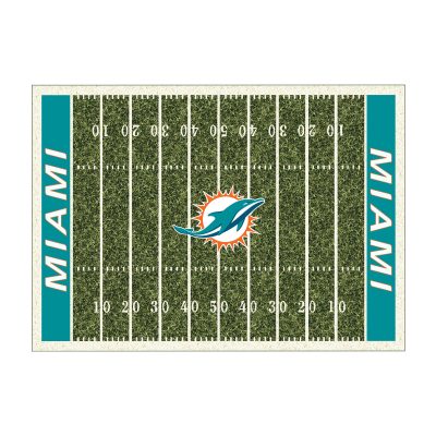 Miami Dolphins 8x11 Homefield Football Field Premium Nylon Rug