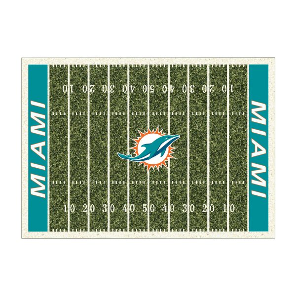 Miami Dolphins 8x11 Homefield Football Field Premium Nylon Rug