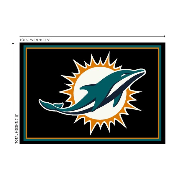 Miami Dolphins 8x11 Spirit Rug Officially Licensed NFL