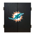 Miami Dolphins Bristle Dartboard Cabinet Set