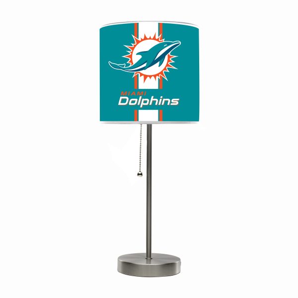 Miami Dolphins Chrome USB Charging Lamp with Shade Insert 1
