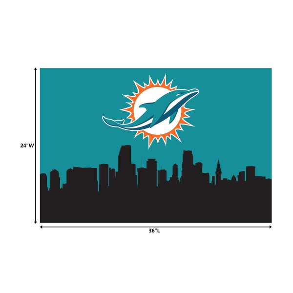 Miami Dolphins Cityscape 2x3 Washable Area Rug 2