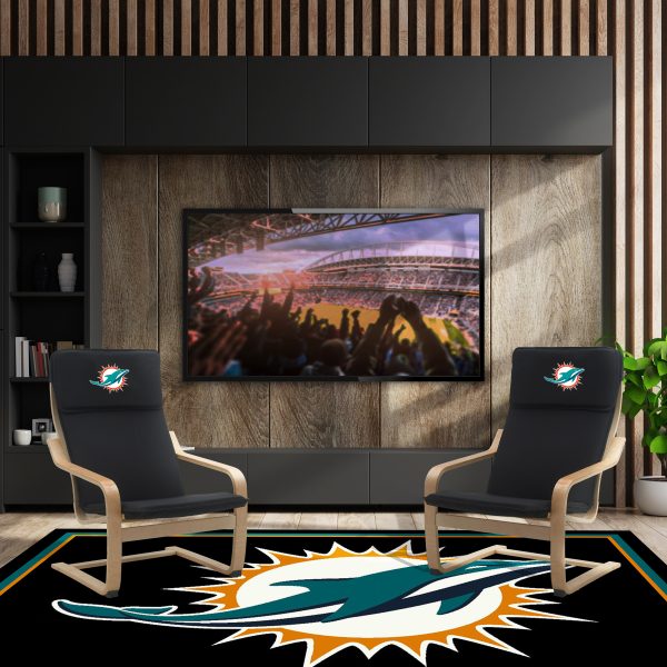 Miami Dolphins Embroidered Birch Bentwood Accent Chair 2