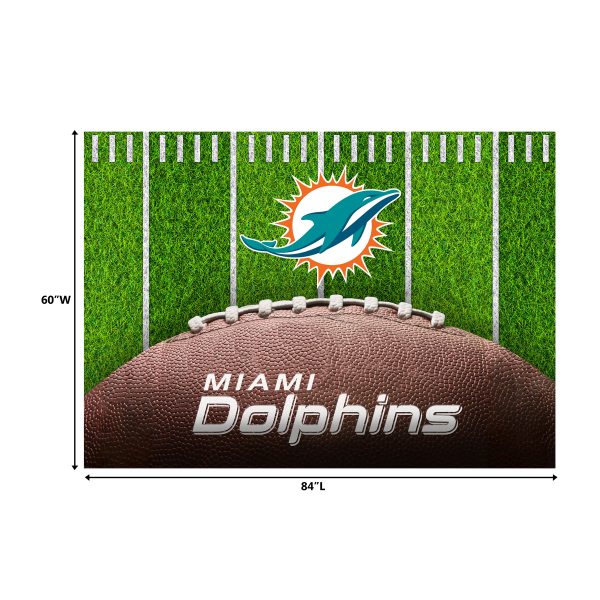 Miami Dolphins Football Field Washable 5x7 Area Rug 2