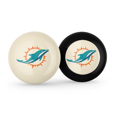 Miami Dolphins Grade A Polyester Cue and Eight Ball