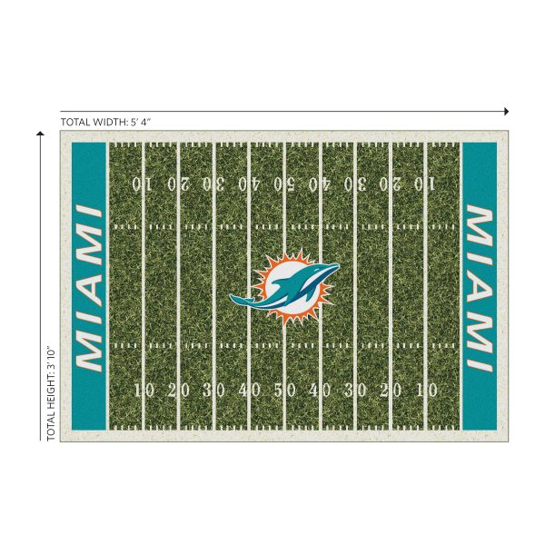 Miami Dolphins Homefield 6x8 Football Field Area Rug