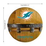 Miami Dolphins Kentucky Oak Whiskey Barrel Bar Shelf 6 Miami Dolphins Kentucky Oak Whiskey Barrel Bar Shelf