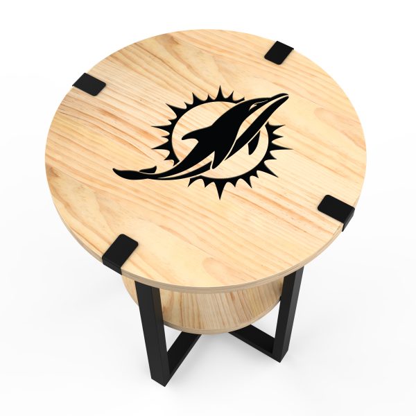 Miami Dolphins Laser Etched Charging Station Side Table 3