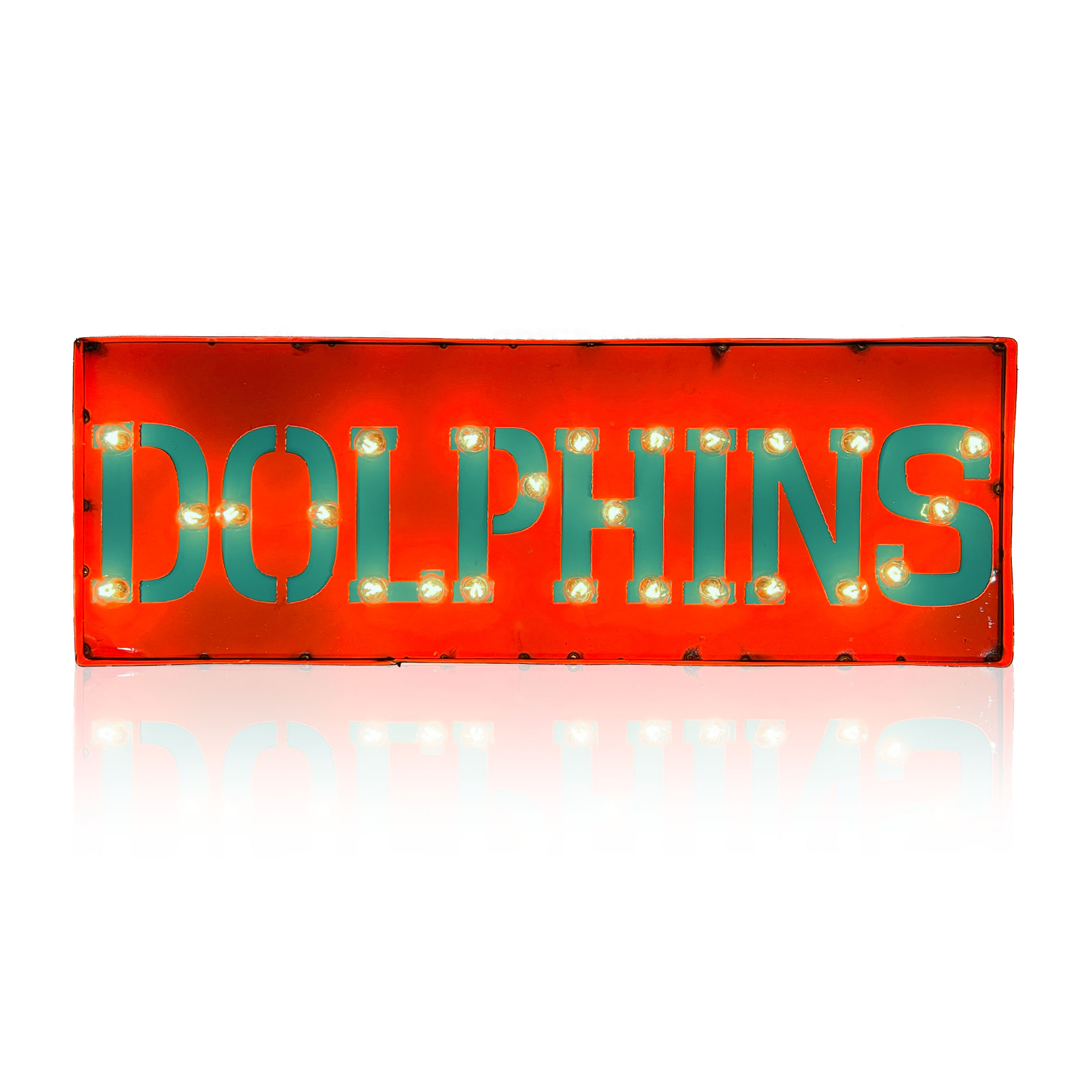 Miami Dolphins Lighted Recycled Metal Street Sign NFL Officially Licensed 2 Miami Dolphins Lighted Recycled Metal Street Sign NFL Officially Licensed - Image 2