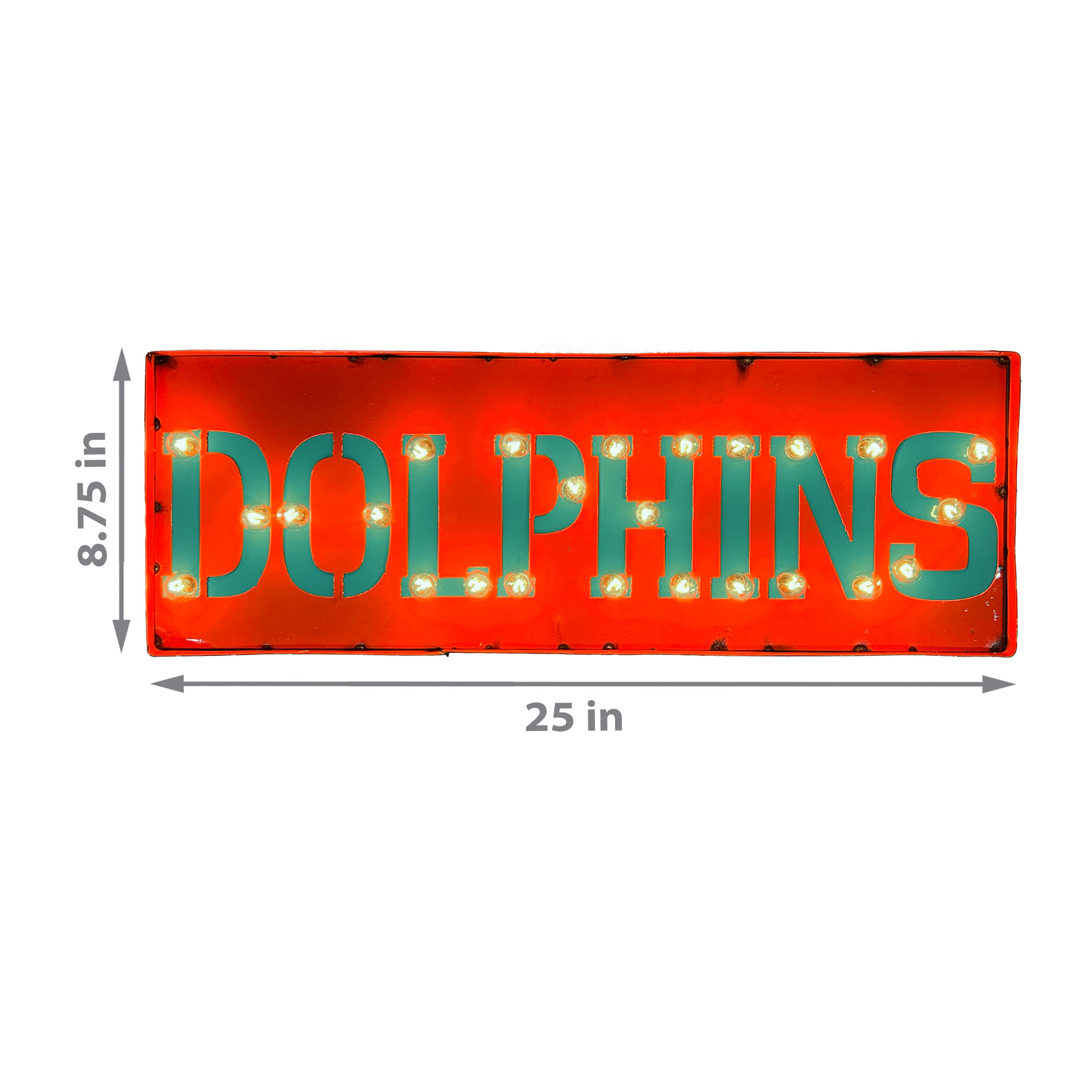 Miami Dolphins Lighted Recycled Metal Street Sign NFL Officially Licensed 3 Miami Dolphins Lighted Recycled Metal Street Sign NFL Officially Licensed - Image 3