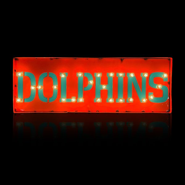 Miami Dolphins Lighted Recycled Metal Street Sign NFL Officially Licensed