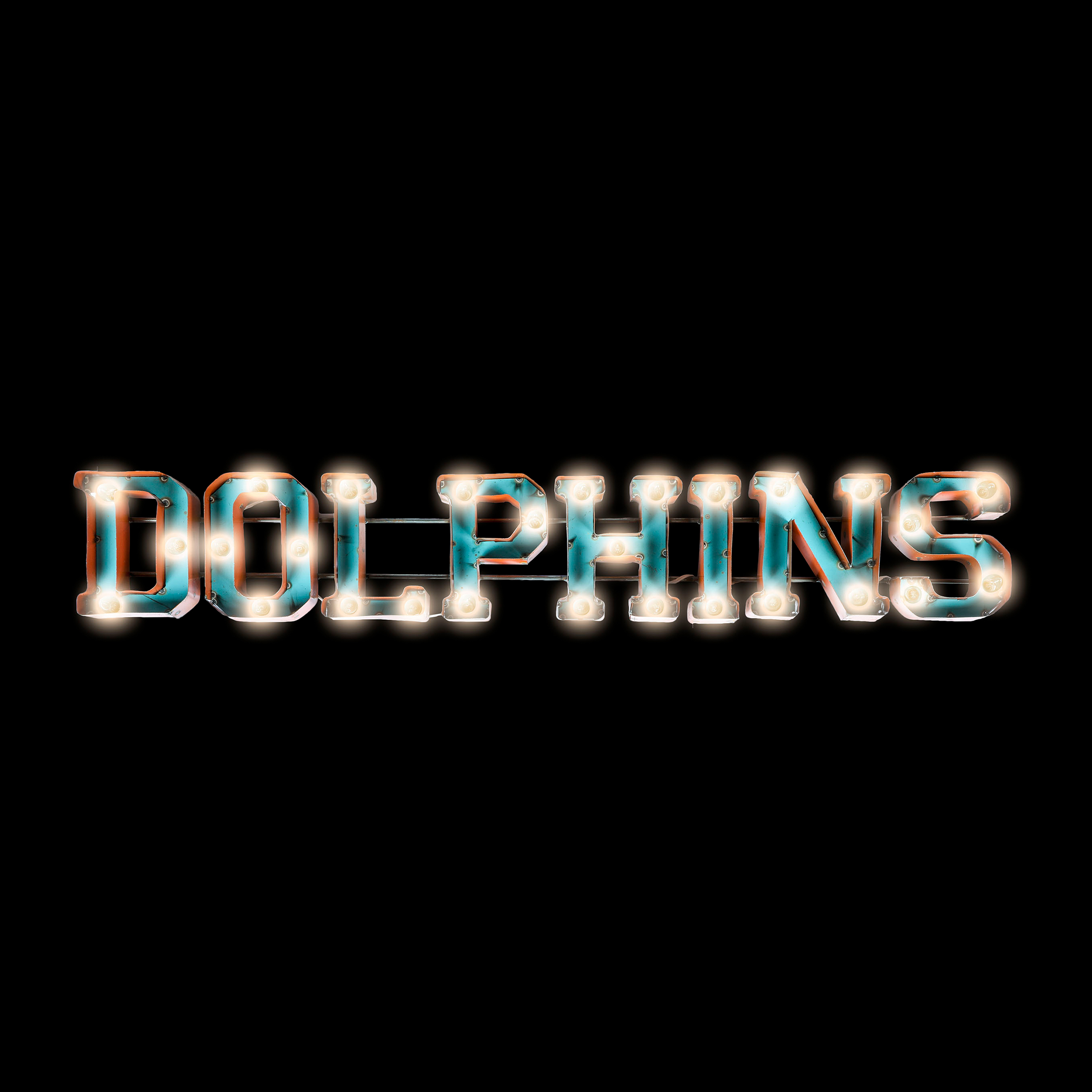 Miami Dolphins Recycled Metal Lighted Wordmark Logo Sign 4 Miami Dolphins Recycled Metal Lighted Wordmark Logo Sign - Image 4
