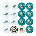 Miami Dolphins Regulation Billiard Ball Set