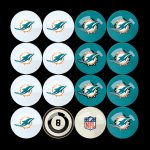 Miami Dolphins Regulation Billiard Ball Set